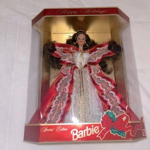 1997 Happy Holidays Barbie- Brunette, Rare, Manufacturer Mistake [17832]